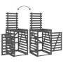 Cobertizo doble para cubos de basura madera maciza de pino gris de vidaXL, Soportes para contenedores de residuos - Ref: Foro...