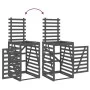 Cobertizo doble para cubos de basura madera maciza de pino gris de vidaXL, Soportes para contenedores de residuos - Ref: Foro...