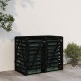 Cobertizo doble para cubos de basura madera maciza pino negro de vidaXL, Soportes para contenedores de residuos - Ref: Foro24...