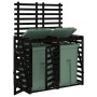 Cobertizo doble para cubos de basura madera maciza pino negro de vidaXL, Soportes para contenedores de residuos - Ref: Foro24...