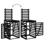 Cobertizo doble para cubos de basura madera maciza pino negro de vidaXL, Soportes para contenedores de residuos - Ref: Foro24...