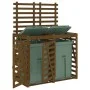 Cobertizo doble para cubos de basura madera de pino marrón miel de vidaXL, Soportes para contenedores de residuos - Ref: Foro...