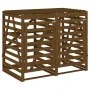 Cobertizo doble para cubos de basura madera de pino marrón miel de vidaXL, Soportes para contenedores de residuos - Ref: Foro...