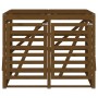 Cobertizo doble para cubos de basura madera de pino marrón miel de vidaXL, Soportes para contenedores de residuos - Ref: Foro...