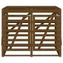 Cobertizo doble para cubos de basura madera de pino marrón miel de vidaXL, Soportes para contenedores de residuos - Ref: Foro...
