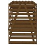 Cobertizo doble para cubos de basura madera de pino marrón miel de vidaXL, Soportes para contenedores de residuos - Ref: Foro...