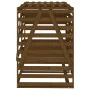 Cobertizo doble para cubos de basura madera de pino marrón miel de vidaXL, Soportes para contenedores de residuos - Ref: Foro...