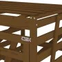 Cobertizo doble para cubos de basura madera de pino marrón miel de vidaXL, Soportes para contenedores de residuos - Ref: Foro...