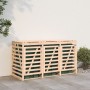 Cobertizo triple para cubos de basura madera maciza de pino de vidaXL, Soportes para contenedores de residuos - Ref: Foro24-3...