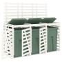 Cobertizo triple para cubos de basura madera maciza pino blanco de vidaXL, Soportes para contenedores de residuos - Ref: Foro...