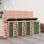 Cobertizo cuádruple para cubo de basura madera de abeto Douglas de vidaXL, Soportes para contenedores de residuos - Ref: Foro...