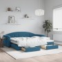 Sofá cama nido con cajones terciopelo azul 90x200 cm de vidaXL, Camas y somieres - Ref: Foro24-3197348, Precio: 289,41 €, Des...