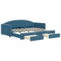 Sofá cama nido con cajones terciopelo azul 90x200 cm de vidaXL, Camas y somieres - Ref: Foro24-3197348, Precio: 289,41 €, Des...