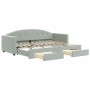 Sofá cama nido con cajones terciopelo gris claro 80x200 cm de vidaXL, Camas y somieres - Ref: Foro24-3197342, Precio: 288,78 ...