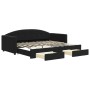 Sofá cama nido con cajones terciopelo negro 90x200 cm de vidaXL, Camas y somieres - Ref: Foro24-3197353, Precio: 280,15 €, De...
