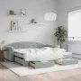 Sofá cama nido con cajones terciopelo gris claro 100x200 cm de vidaXL, Camas y somieres - Ref: Foro24-3197356, Precio: 300,24...