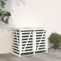 Cobertizo doble para cubos de basura madera maciza pino blanco de vidaXL, Soportes para contenedores de residuos - Ref: Foro2...