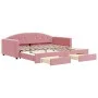 Sofá cama nido con cajones terciopelo rosa 100x200 cm de vidaXL, Camas y somieres - Ref: Foro24-3197359, Precio: 304,38 €, De...