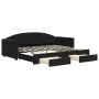 Sofá cama nido con cajones terciopelo negro 90x190 cm de vidaXL, Camas y somieres - Ref: Foro24-3197364, Precio: 278,08 €, De...
