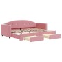 Sofá cama nido con cajones terciopelo rosa 80x200 cm de vidaXL, Camas y somieres - Ref: Foro24-3197345, Precio: 292,05 €, Des...