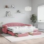 Sofá cama nido con cajones terciopelo rosa 90x200 cm de vidaXL, Camas y somieres - Ref: Foro24-3197352, Precio: 293,34 €, Des...