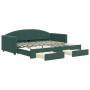 Sofá cama nido con cajones terciopelo verde oscuro 90x200 cm de vidaXL, Camas y somieres - Ref: Foro24-3197351, Precio: 292,8...