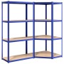 Estanterías 4 niveles 2 uds acero y madera contrachapada azul de vidaXL, Estanterías industriales - Ref: Foro24-3154147, Prec...