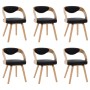 Sillas de comedor 6 uds madera curvada cuero sintético negro de vidaXL, Sillas de comedor - Ref: Foro24-278847, Precio: 829,6...
