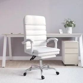 Silla de oficina reclinable masaje cuero sintético blanco de vidaXL, Sillas de oficina - Ref: Foro24-349732, Precio: 132,12 €...