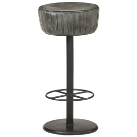 Taburete de cocina de cuero auténtico gris envejecido de vidaXL, Taburetes de cocina - Ref: Foro24-321874, Precio: 134,18 €, ...