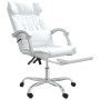 Silla de oficina reclinable masaje cuero sintético blanco de vidaXL, Sillas de oficina - Ref: Foro24-349748, Precio: 133,89 €...