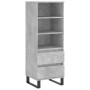 Aparador alto madera contrachapada gris hormigón 40x36x110 cm de vidaXL, Aparadores - Ref: Foro24-831520, Precio: 74,79 €, De...