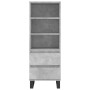 Aparador alto madera contrachapada gris hormigón 40x36x110 cm de vidaXL, Aparadores - Ref: Foro24-831520, Precio: 74,79 €, De...