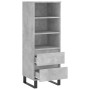 Aparador alto madera contrachapada gris hormigón 40x36x110 cm de vidaXL, Aparadores - Ref: Foro24-831520, Precio: 74,79 €, De...