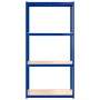 Estanterías 4 niveles 2 uds acero y madera contrachapada azul de vidaXL, Estanterías industriales - Ref: Foro24-3154147, Prec...