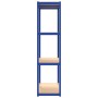 Estanterías 4 niveles 2 uds acero y madera contrachapada azul de vidaXL, Estanterías industriales - Ref: Foro24-3154147, Prec...