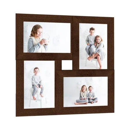 Marco de fotos collage foto de 4x(10x15 cm) marrón oscuro MDF de vidaXL, Marcos para fotos - Ref: Foro24-332770, Precio: 16,9...