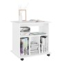 Armario con ruedas madera contrachapada blanco 60x45x60 cm de vidaXL, Taquillas y armarios de almacenamiento - Ref: Foro24-80...