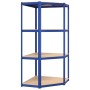 Estanterías 4 niveles 2 uds acero y madera contrachapada azul de vidaXL, Estanterías industriales - Ref: Foro24-3154147, Prec...