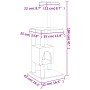 Rascador para gatos con postes de sisal color crema 104 cm de vidaXL, Mobiliario para gatos - Ref: Foro24-171469, Precio: 53,...