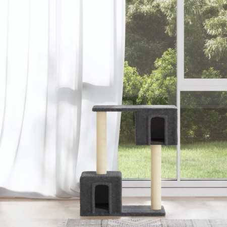 Rascador para gatos con postes de sisal gris oscuro 60 cm de vidaXL, Mobiliario para gatos - Ref: Foro24-171432, Precio: 30,4...