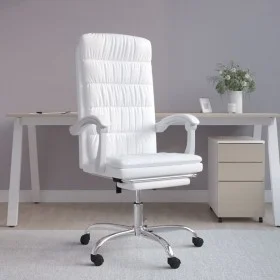Silla de oficina reclinable cuero sintético blanco de vidaXL, Sillas de oficina - Ref: Foro24-349658, Precio: 119,10 €, Descu...