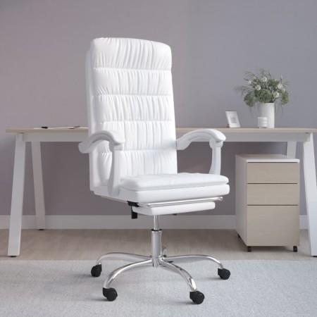 Silla de oficina reclinable cuero sintético blanco de vidaXL, Sillas de oficina - Ref: Foro24-349658, Precio: 115,81 €, Descu...