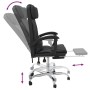 Silla de oficina reclinable masaje cuero sintético negro de vidaXL, Sillas de oficina - Ref: Foro24-349743, Precio: 152,11 €,...