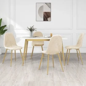 Sillas de comedor 4 unidades terciopelo blanco crema de vidaXL, Sillas de comedor - Ref: Foro24-325688, Precio: 242,18 €, Des...