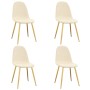 Sillas de comedor 4 unidades terciopelo blanco crema de vidaXL, Sillas de comedor - Ref: Foro24-325688, Precio: 248,22 €, Des...