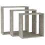 Estantes cubo de pared 3 unidades gris hormigón de vidaXL, Estantes y estanterías - Ref: Foro24-326721, Precio: 32,91 €, Desc...