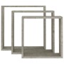 Estantes cubo de pared 3 unidades gris hormigón de vidaXL, Estantes y estanterías - Ref: Foro24-326721, Precio: 32,91 €, Desc...