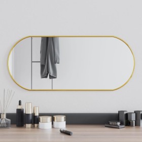 Espejo de pared ovalado dorado 70x30 cm de vidaXL, Espejos - Ref: Foro24-348198, Precio: 50,67 €, Descuento: %