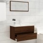 Set de muebles baño 2 pzas madera contrachapada marrón roble de vidaXL, Muebles de baño - Ref: Foro24-815740, Precio: 64,55 €...